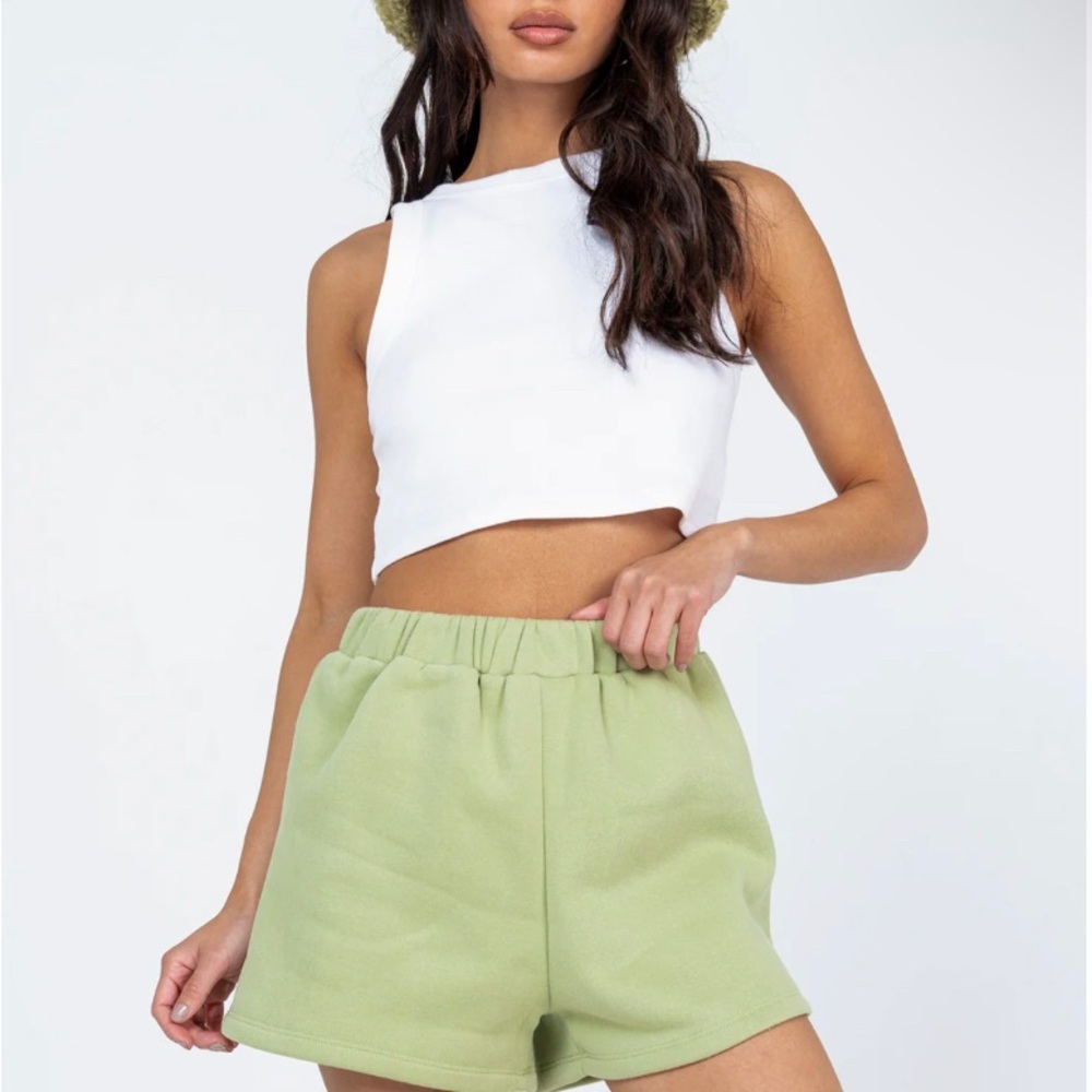 Princess Polly High Waist Green Shorts